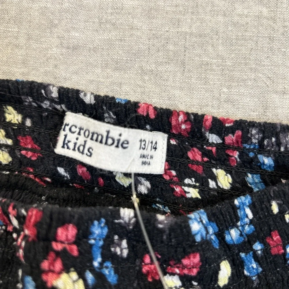 Abercrombie Kids Girls Skirt Floral Black Lined Size 13/14